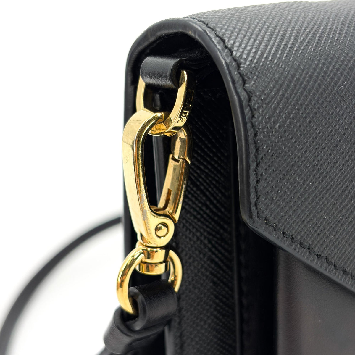 Prada Envelope Clutch Saffiano Leather, Black, Leather, Clutch