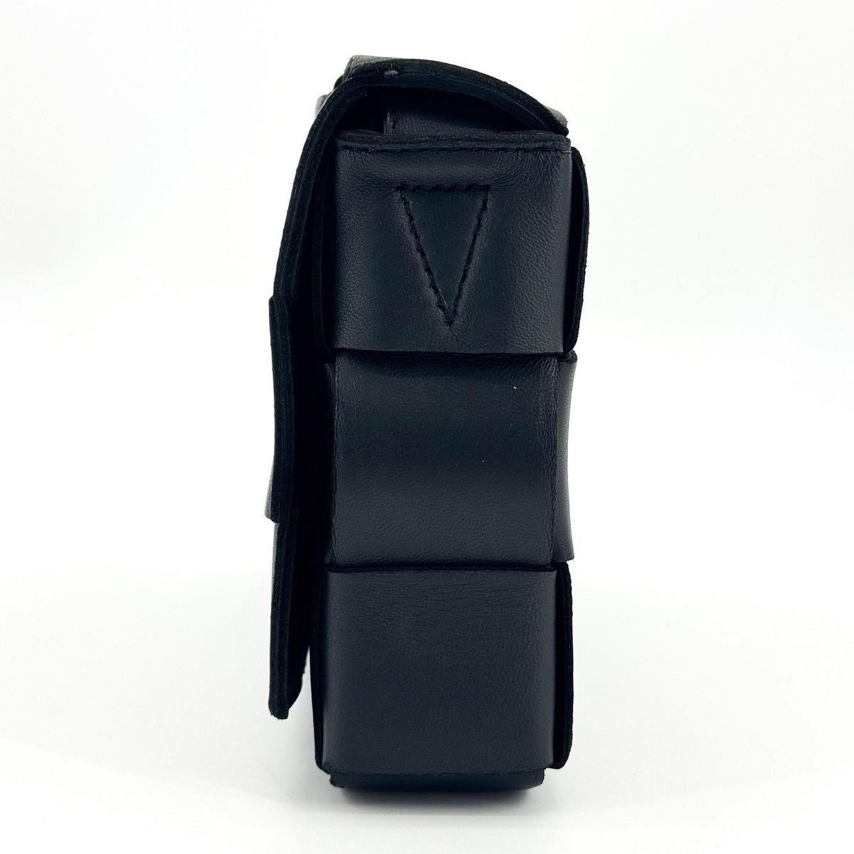 Bottega Veneta Cassette Maxi Intrecciato Leather, Black, Leather, Crossbody Bag