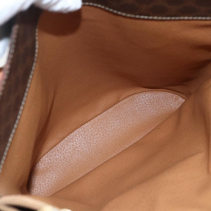 Celine Vintage Macadam Shopper Coated Canvas, Brown, Canvas, Tote Bag