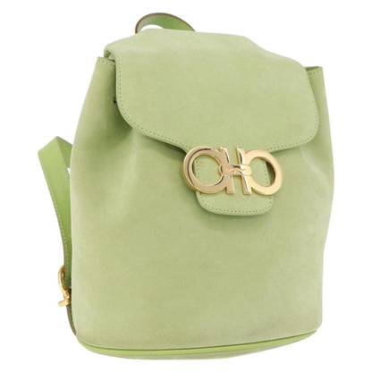 Salvatore Ferragamo Gancini Suede, Green, Suede, Backpack