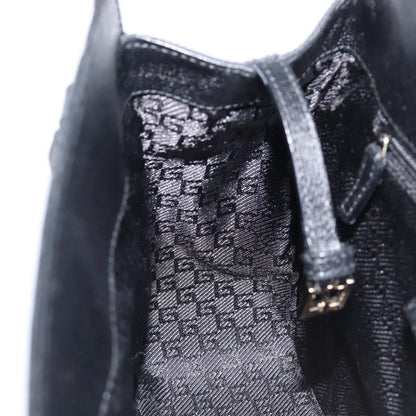 Gucci Vintage G logo Canvas, Black, Leather, Shoulder Bag