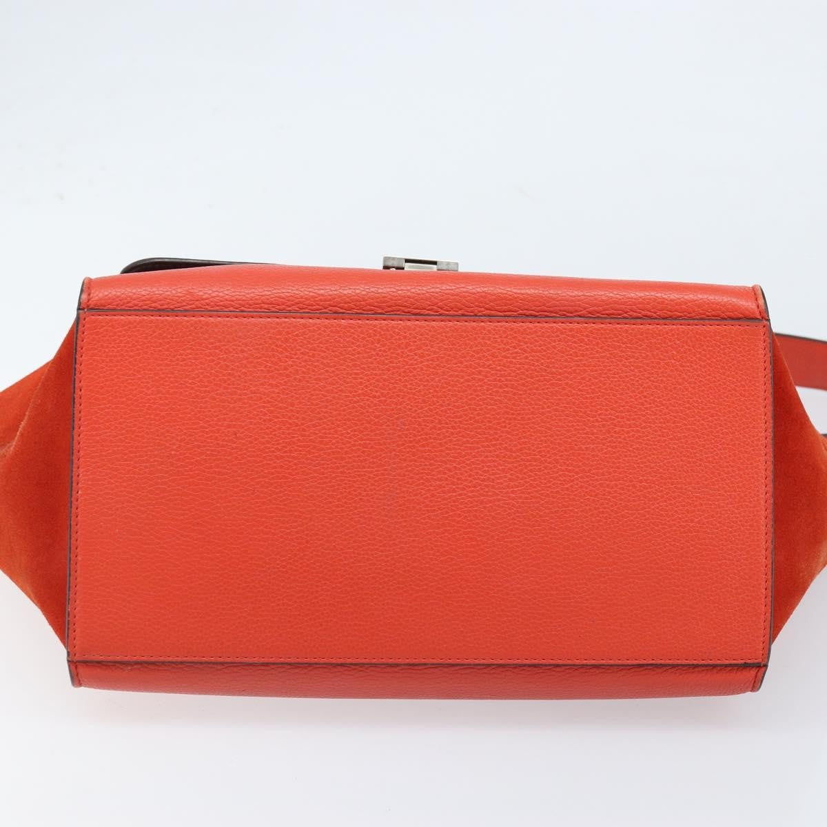 Celine Trapeze Leather with Suede, Orange, Leather, Handbag