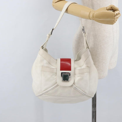 Loewe Anagram Leather, White, Leather, Shoulder Bag