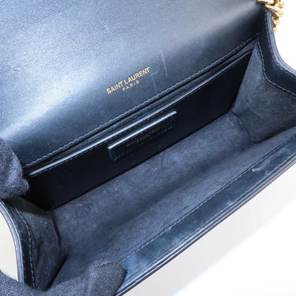 Saint Laurent Classic Monogram Tassel Leather, Black, Leather, Crossbody Bag