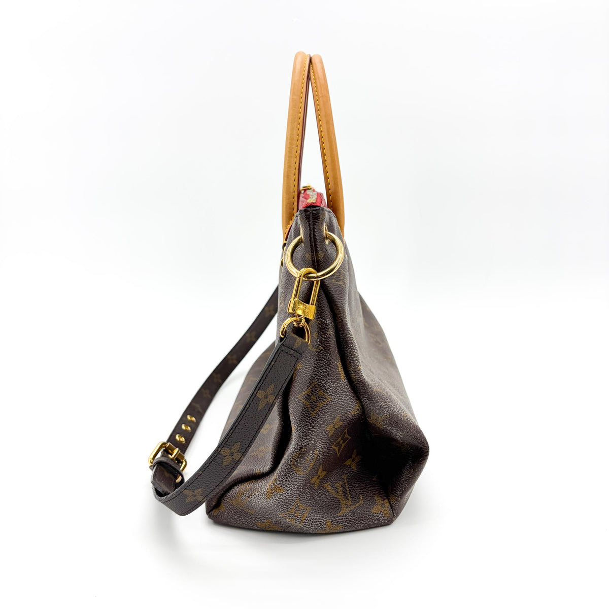 Louis Vuitton Pallas Monogram Canvas with Leather, Brown, Canvas, Tote Bag