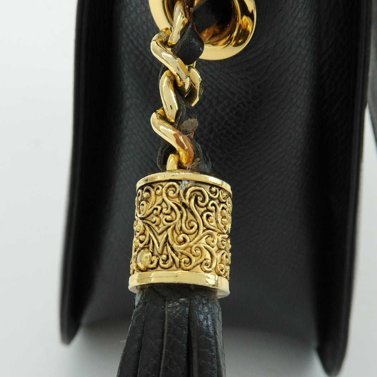 Valentino Garavani VLogo Flap Leather, Black, Leather, Shoulder Bag