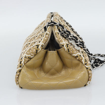 Chanel Just Mademoiselle Quilted Patent, Beige, Patent Leather, Handbag
