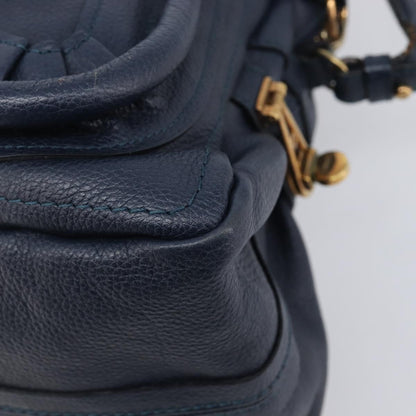 Chloe Paraty Top Handle Leather, Navy, Leather, Handbag