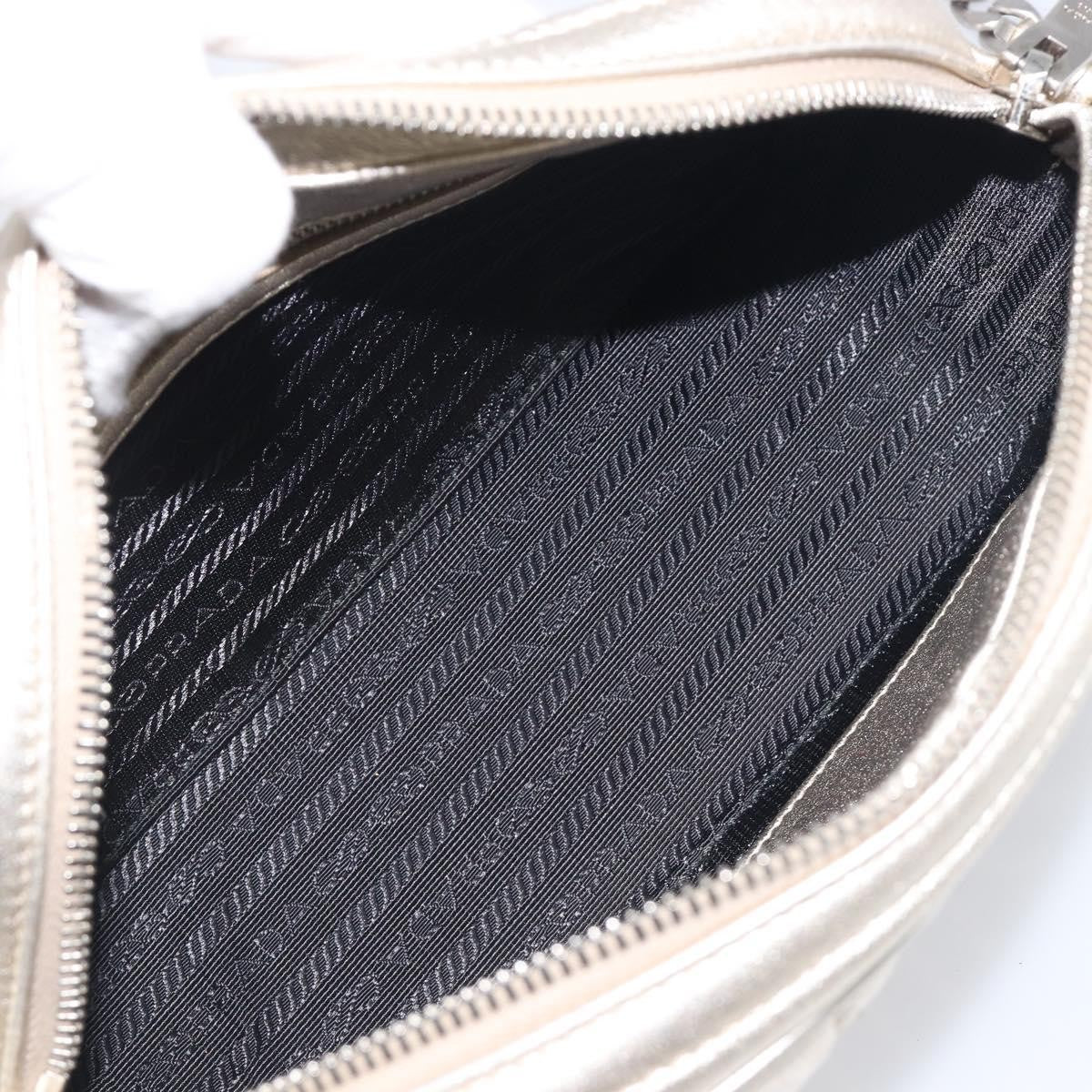Prada Camera Diagramme Quilted Leather, Metallic, Leather, Shoulder Bag