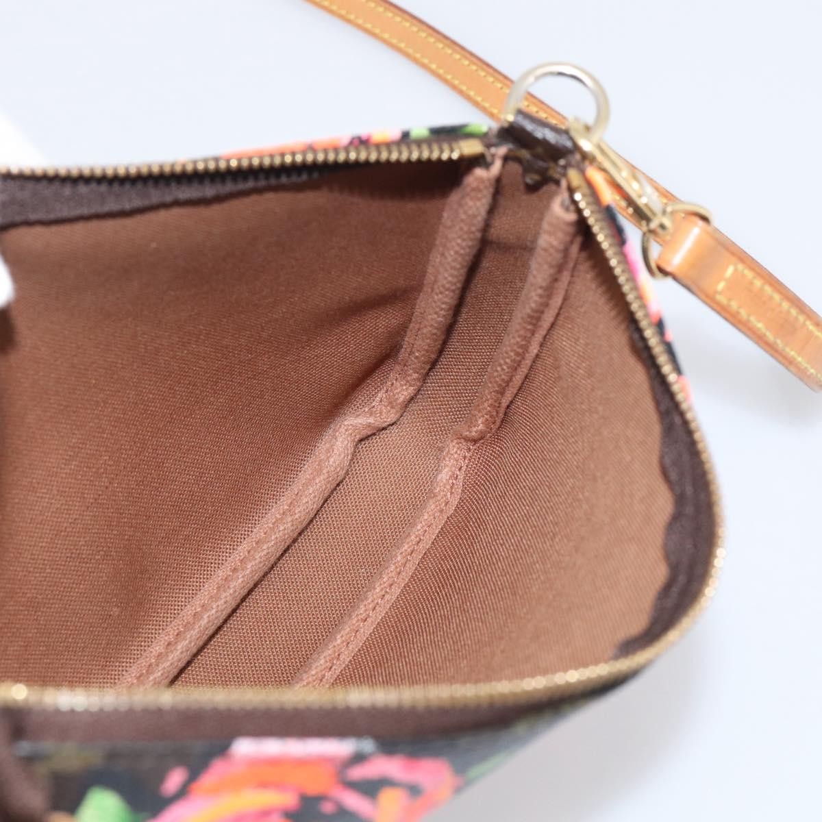 Louis Vuitton Pochette Accessoires Limited Edition Monogram Roses, Multicolour, Canvas, Clutch