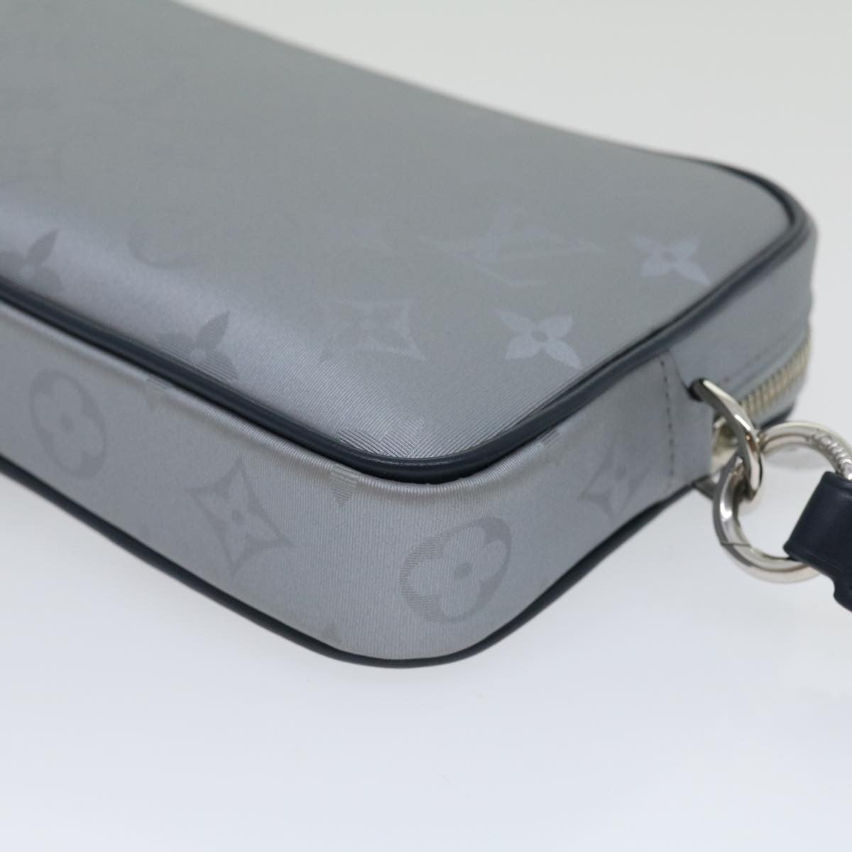 Louis Vuitton Alpha Clutch Limited Edition Monogram Satellite Canvas, Silver, Nylon, Clutch