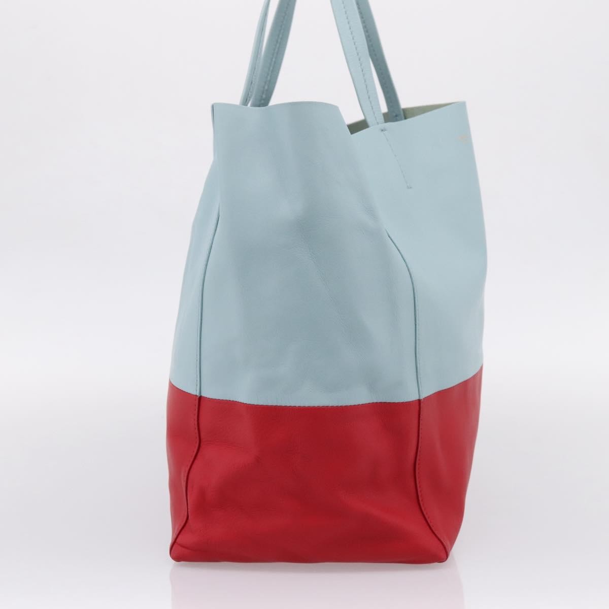 Celine Horizontal Bi-Cabas Leather, Blue, Leather, Tote Bag