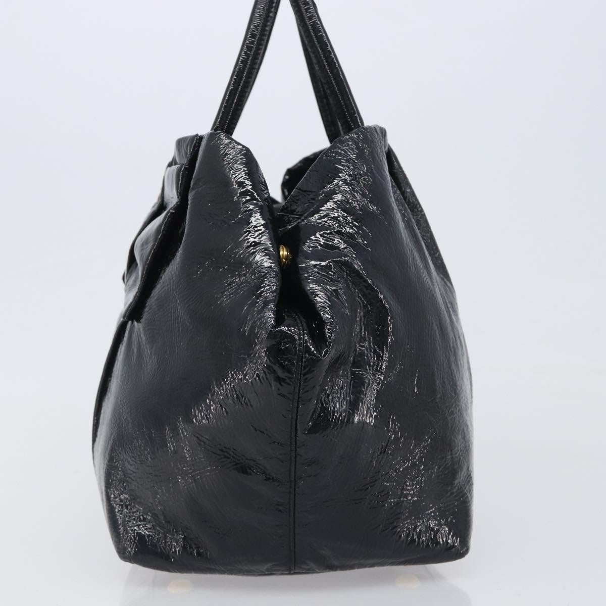 Prada Bow Top handle Patent leather, Black, Patent Leather, Handbag