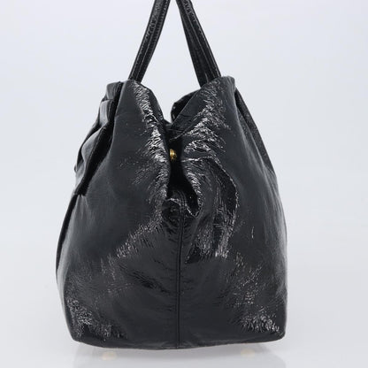 Prada Bow Top handle Patent leather, Black, Patent Leather, Handbag