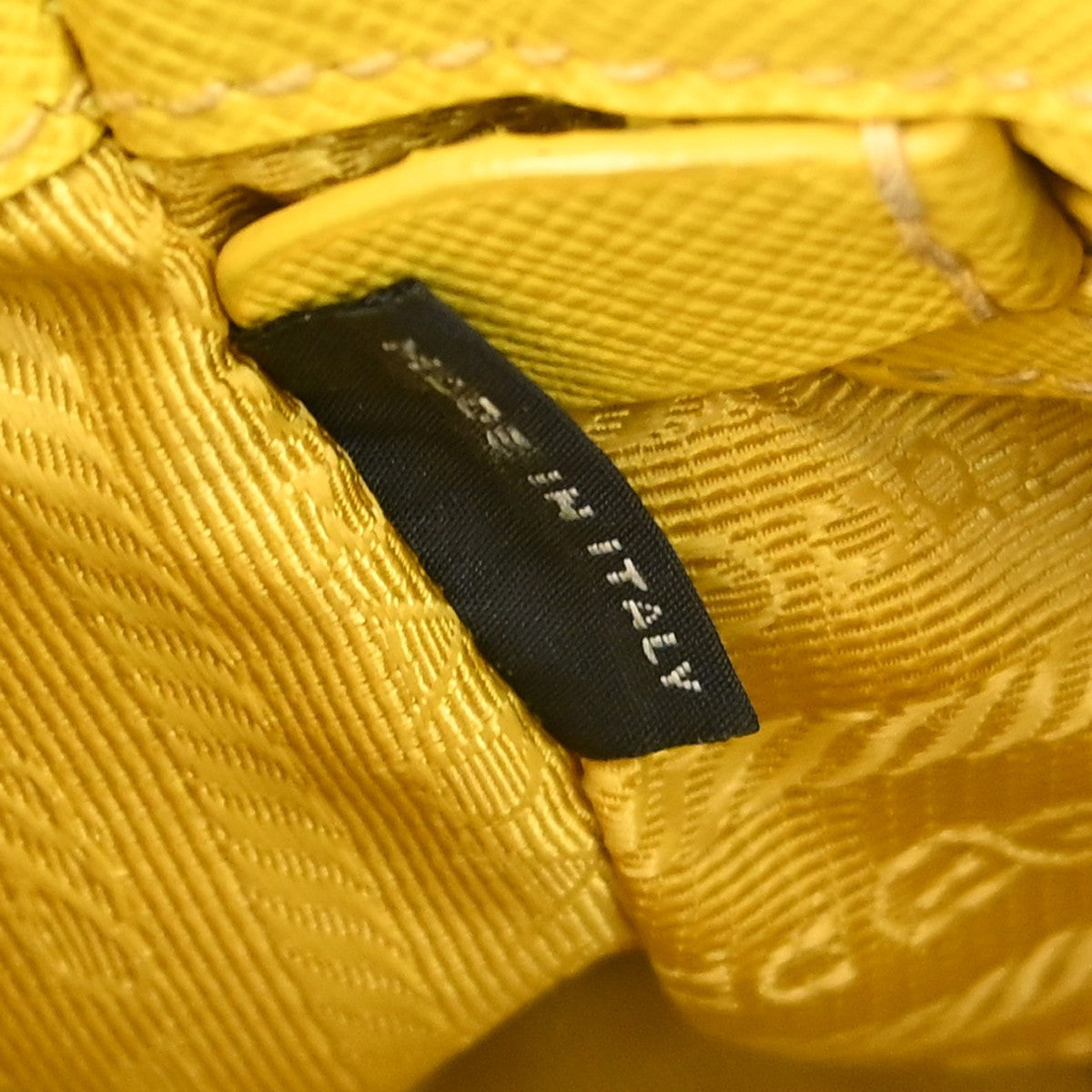 Prada Galleria Double Zip Saffiano Leather, Yellow, Leather, Tote Bag