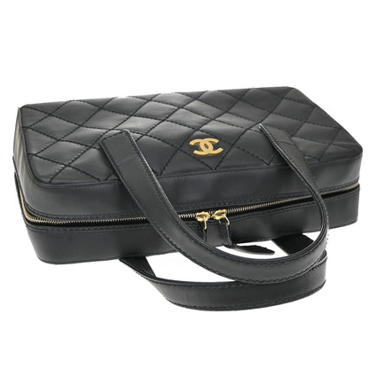 Chanel Wild Stitch Handbag Quilted Calfskin, Black, Leather, Shoulder Bag