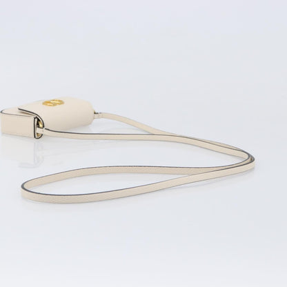 Valentino Garavani V Pouch Shoulder Bag Leather, White, Leather, Shoulder Bag