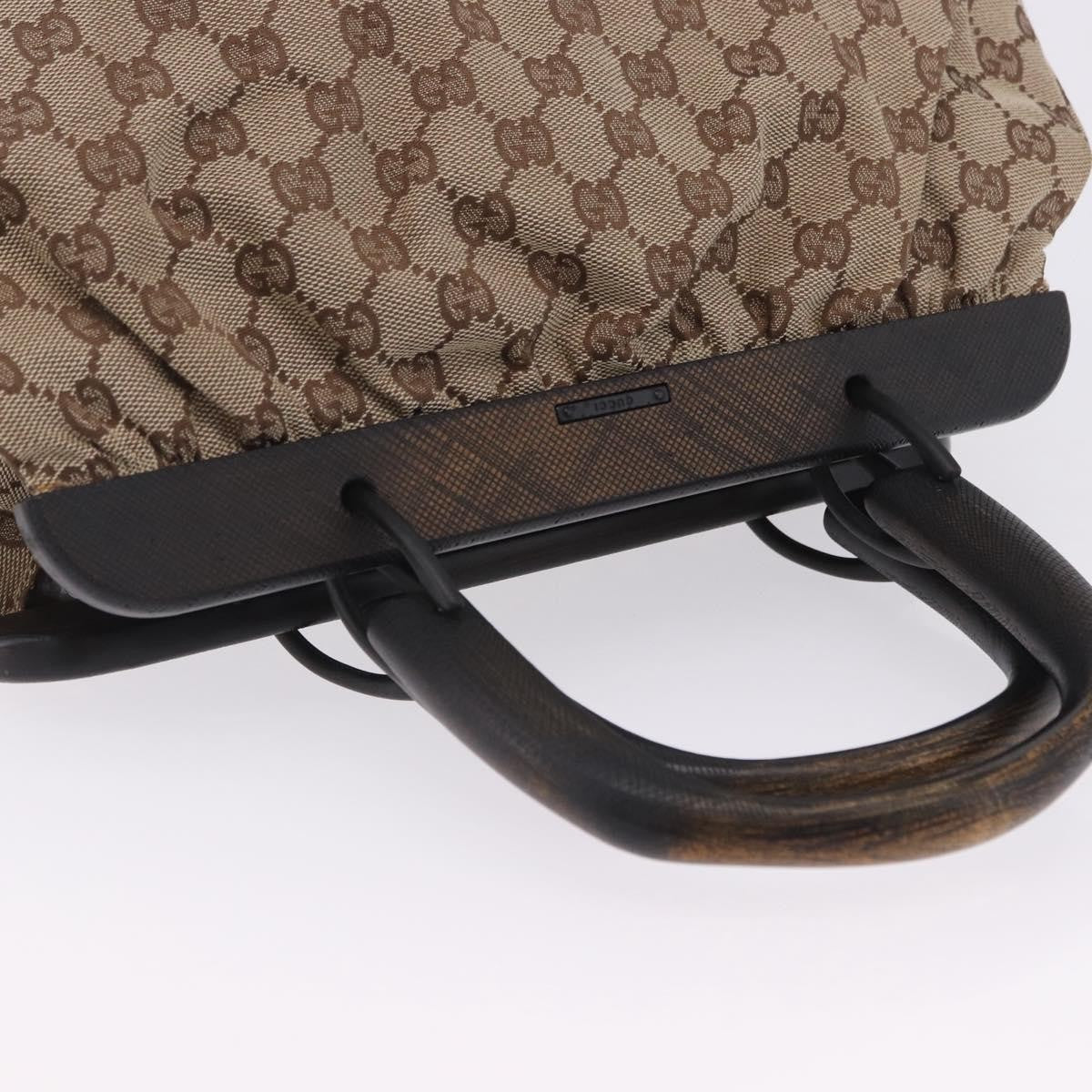 Gucci Wood Handle Frame Doctor Bag GG Canvas, Beige, Canvas, Shoulder Bag
