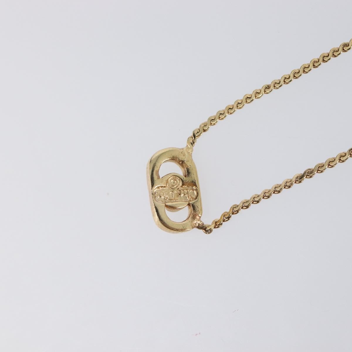 Christian Dior CD Oval Pendant Necklace Metal, Gold, Metal, Necklace