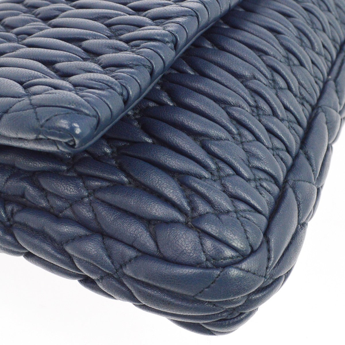 Miu Miu Crystal Clutch Matelasse Leather, Navy, Leather, Clutch