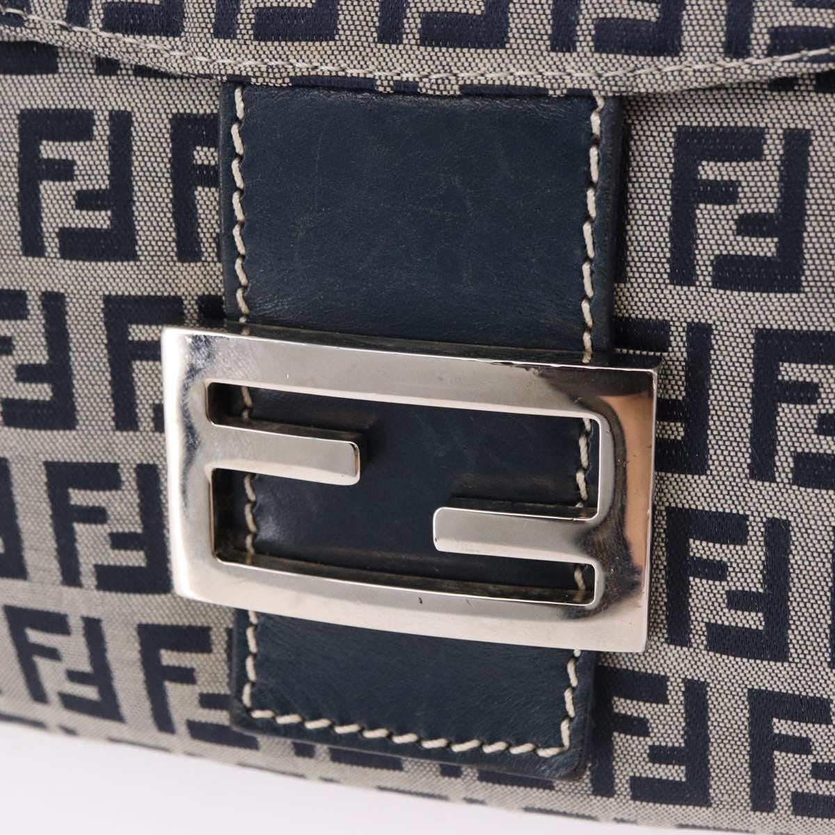 Fendi Baguette Zucchino Canvas, Navy, Canvas, Handbag