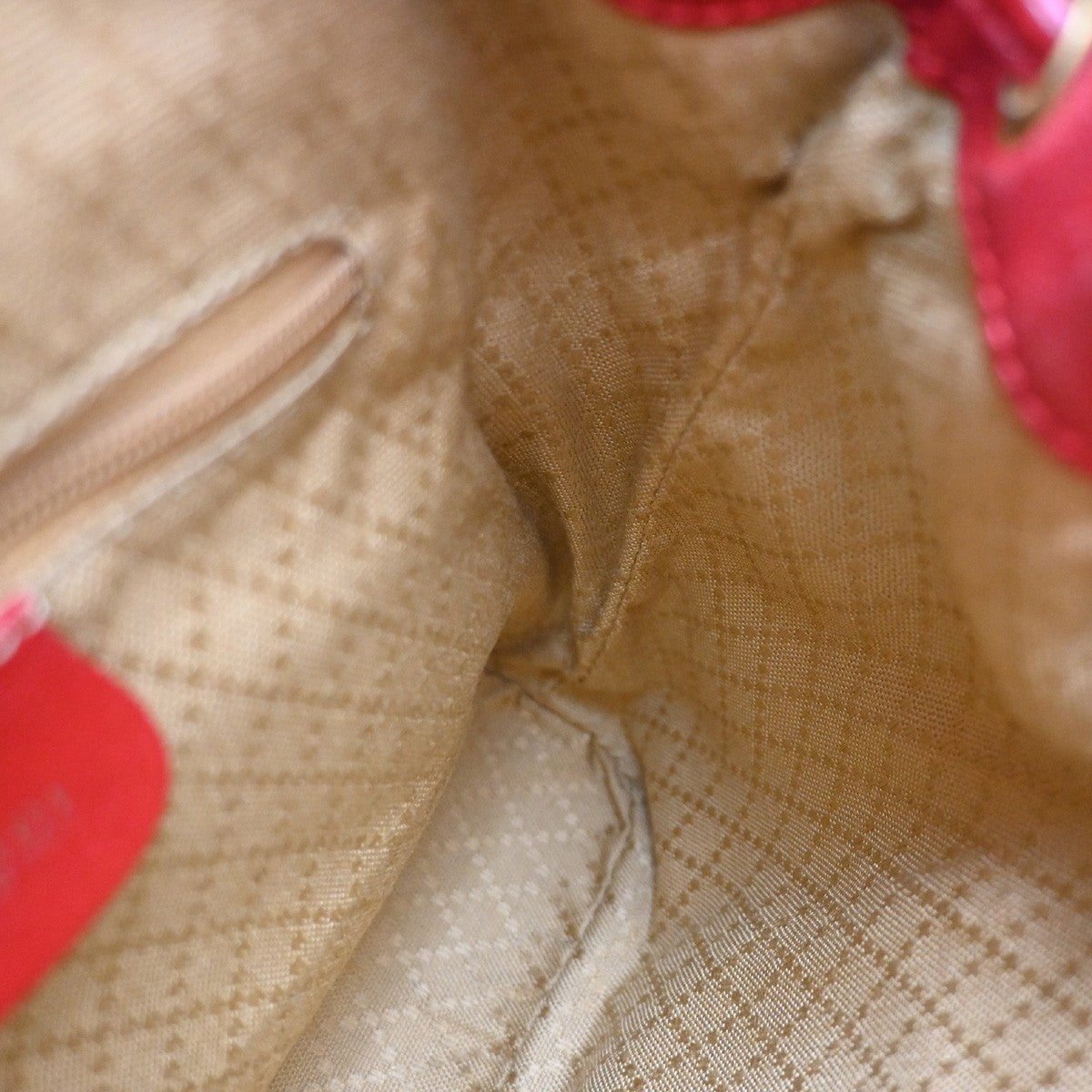 Gucci Vintage Bamboo Leather, Red, Leather, Backpack
