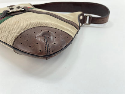 Gucci Reins Web Canvas, Brown, Canvas, Shoulder Bag