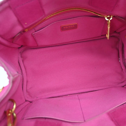 Prada Canapa Open Tote Canvas, Pink, Canvas, Tote Bag