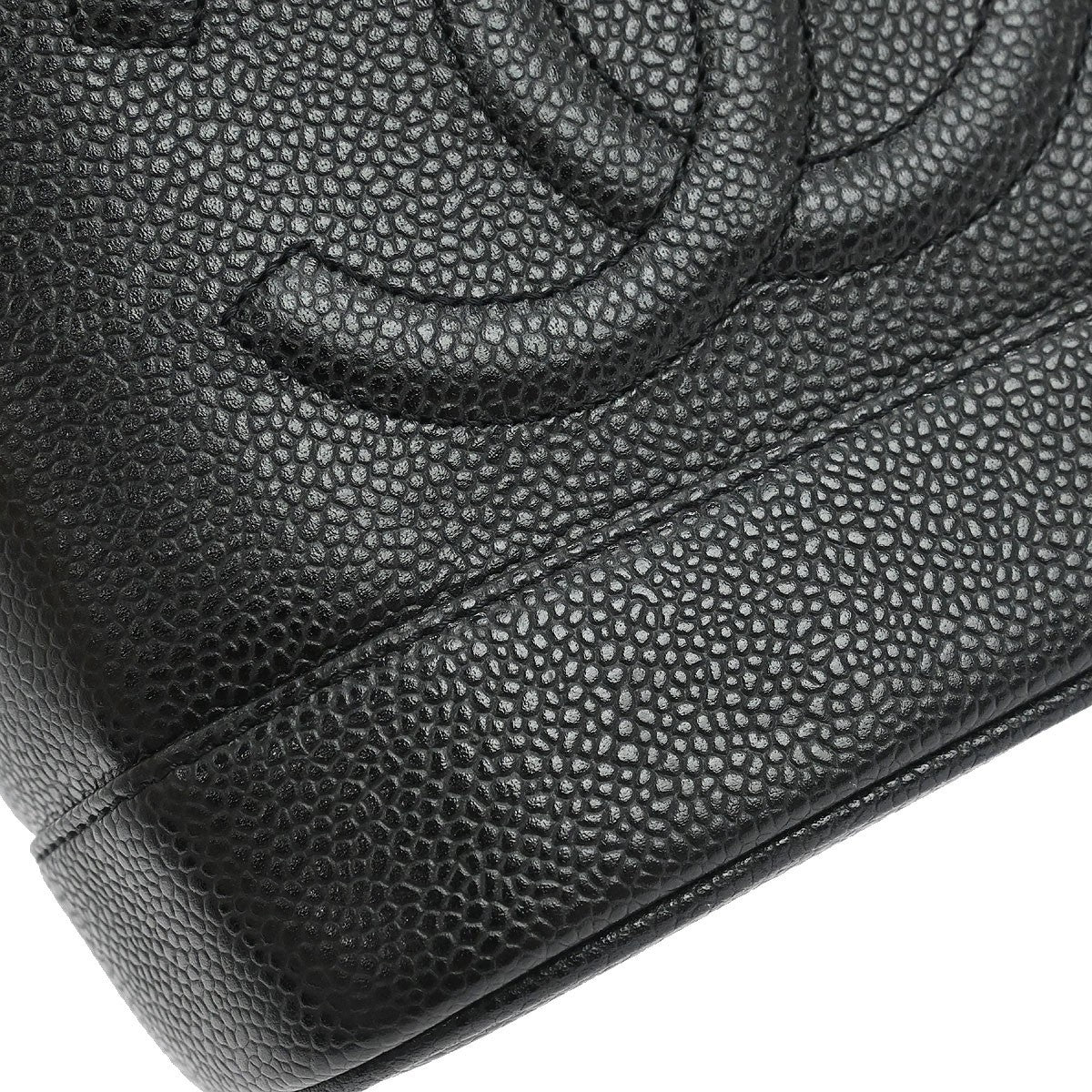 Chanel Vintage Timeless Cosmetic Case Caviar, Black, Leather, Handbag