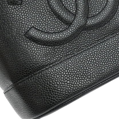 Chanel Vintage Timeless Cosmetic Case Caviar, Black, Leather, Handbag