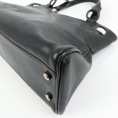 Cartier Marcello Leather, Black, Leather, Handbag