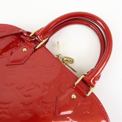 Louis Vuitton Alma Monogram Vernis, Red, Patent Leather, Handbag