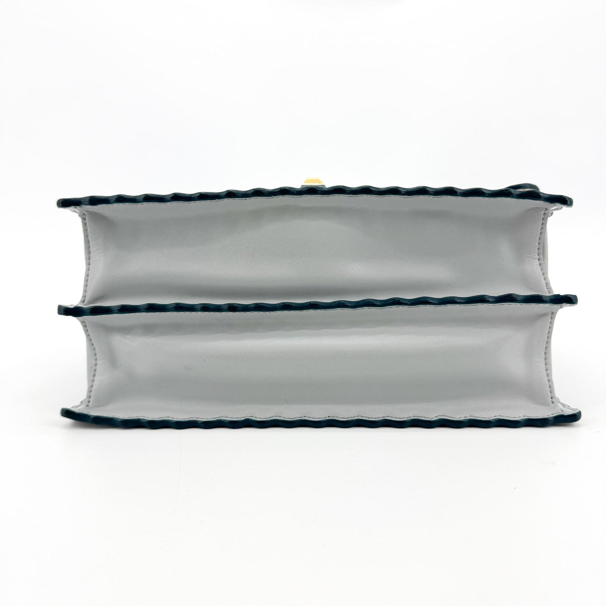 Fendi Kan I Leather, Gray, Leather, Handbag