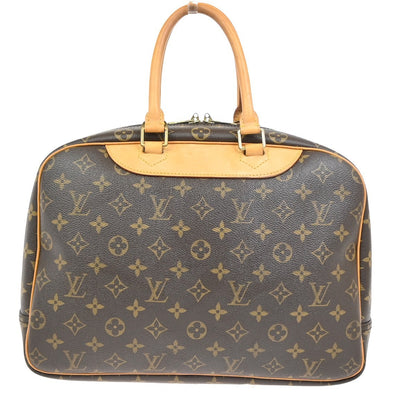 Louis Vuitton Deauville Monogram Canvas, Brown, Leather, Handbag