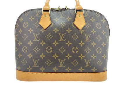 Louis Vuitton Alma Monogram Lace Leather, Brown, Canvas, Handbag