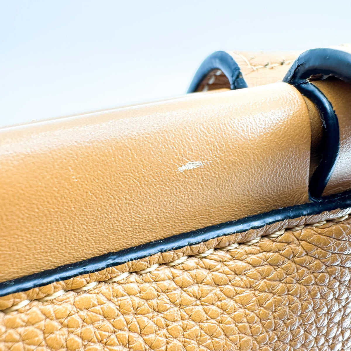 Loewe Cushion Leather, Brown, Leather, Tote Bag