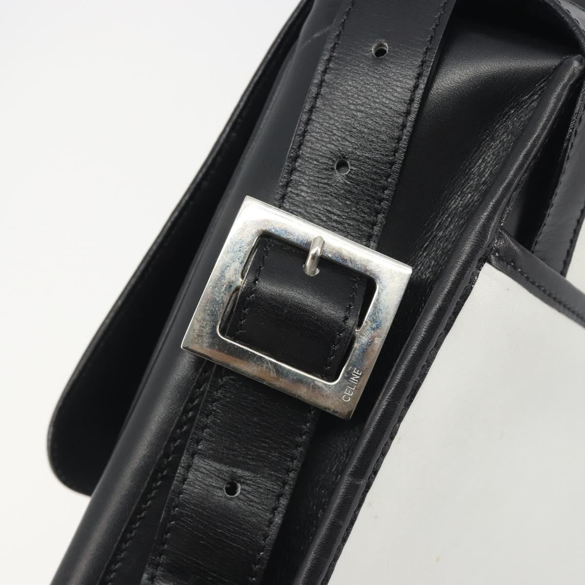 Celine Vintage Leather, White, Leather, Shoulder Bag