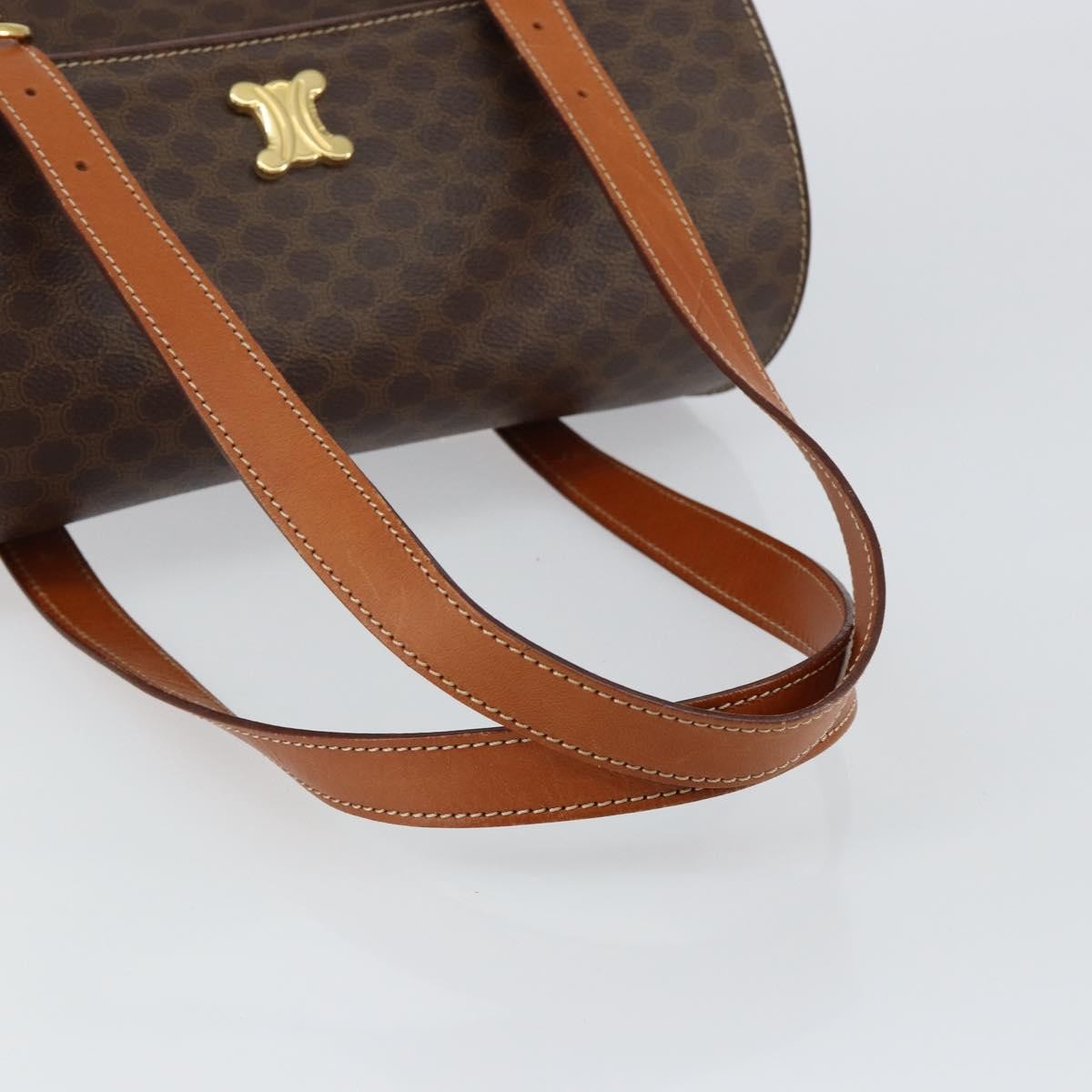 Celine Vintage Macadam Macadam, Brown, Canvas, Handbag