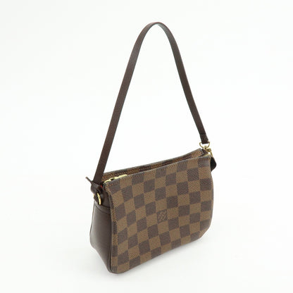 Louis Vuitton Trousse Make Up Damier, Brown, Canvas, Clutch