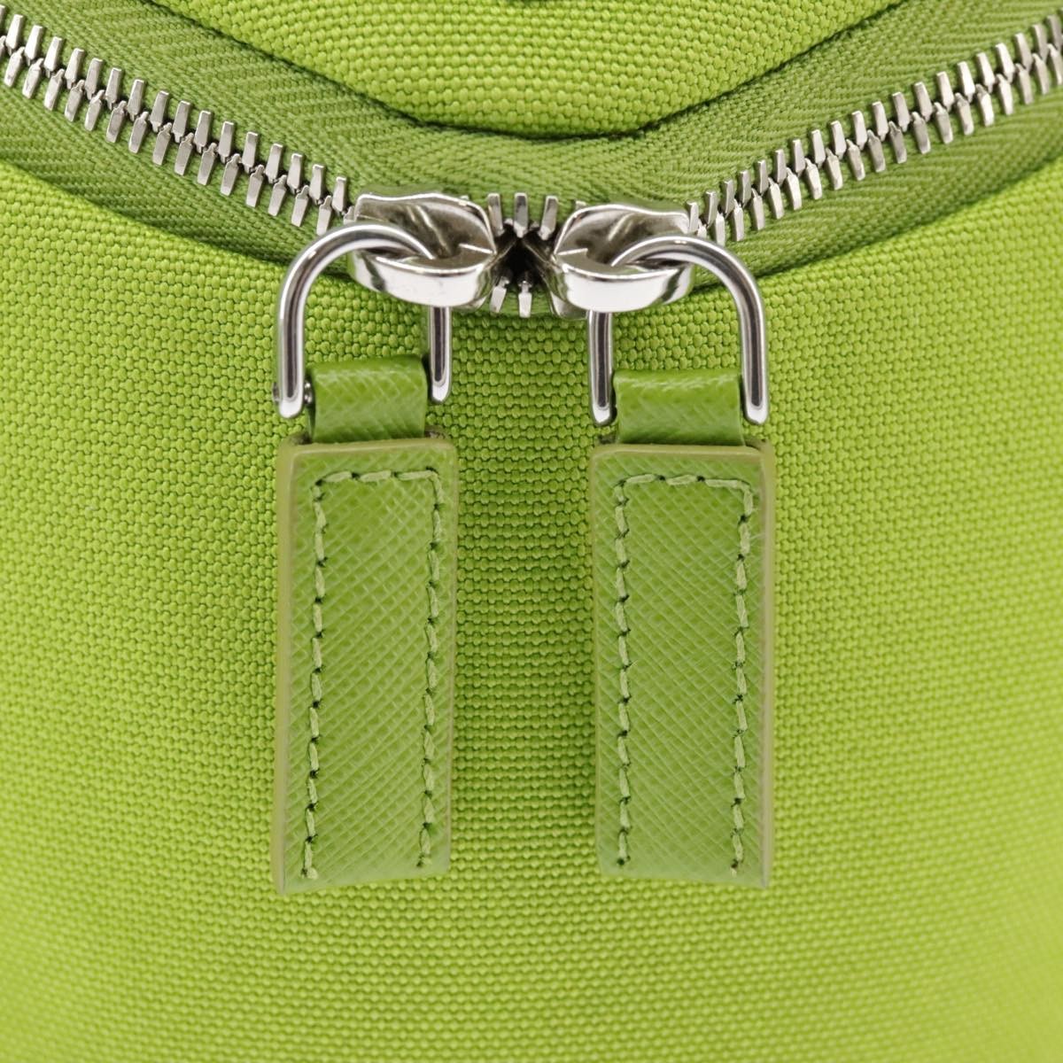 Prada Zipped Triangle Canvas, Green, Canvas, Crossbody Bag