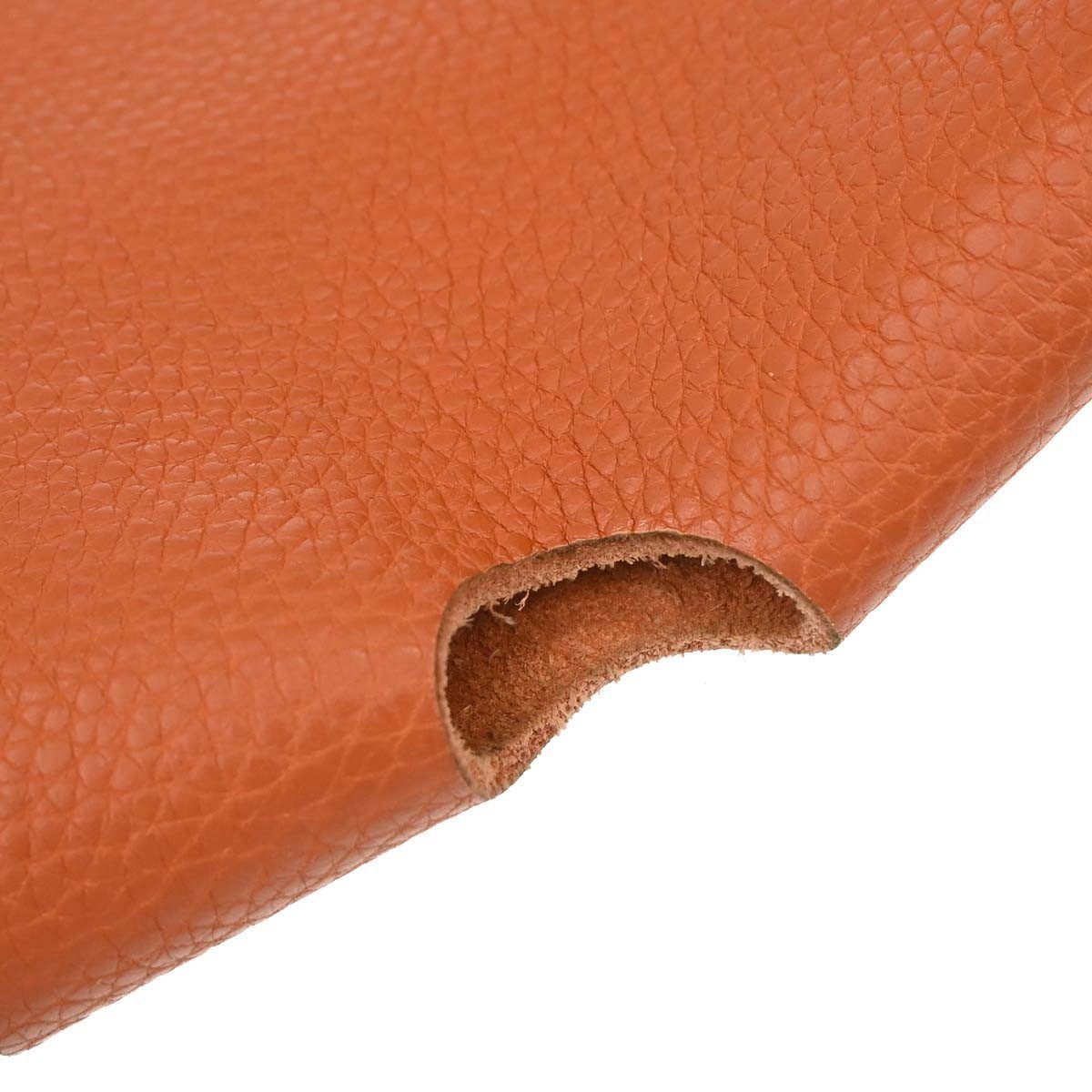 Hermes Mangeoire Clemence, Orange, Leather, Handbag