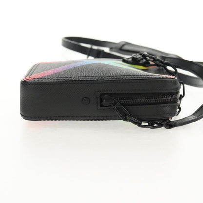 Louis Vuitton Danube Messenger Rainbow Taiga Leather, Black, Leather, Handbag