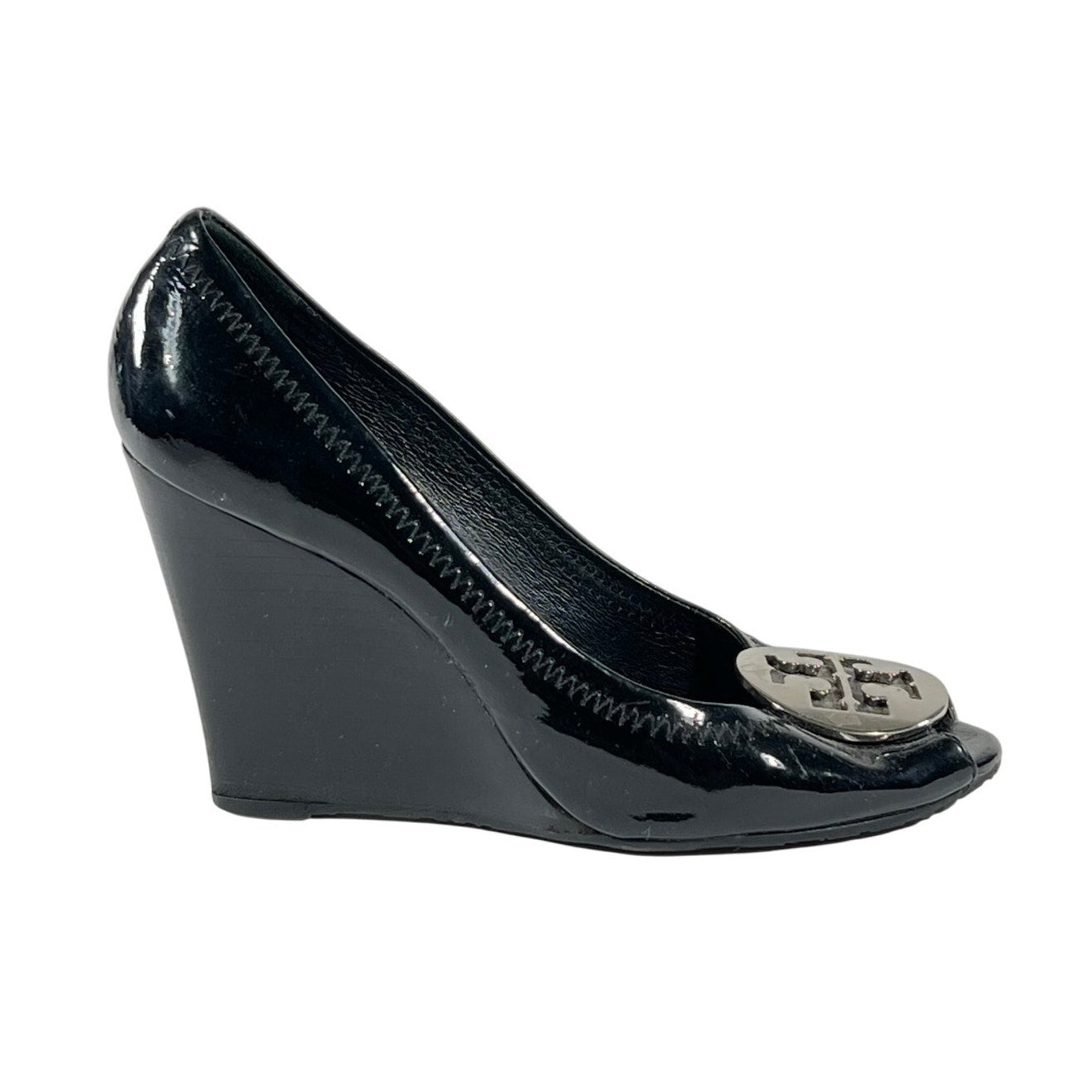 TORY BURCH Sally Wedge Heel Pumps Black 5.5 US