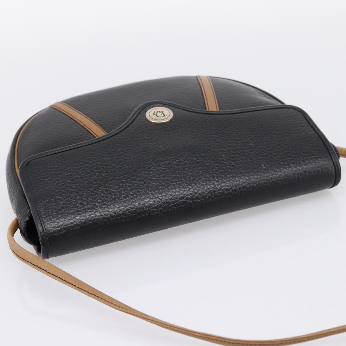 Christian Dior Vintage Flap Canvas, Black, Leather, Shoulder Bag