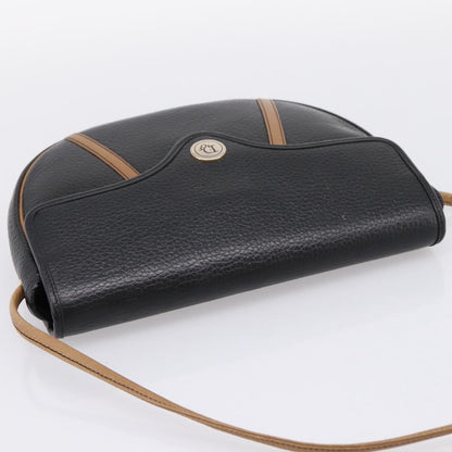 Christian Dior Vintage Flap Canvas, Black, Leather, Shoulder Bag