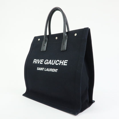 Saint Laurent Rive Gauche Shopper Canvas, Black, Canvas, Tote Bag
