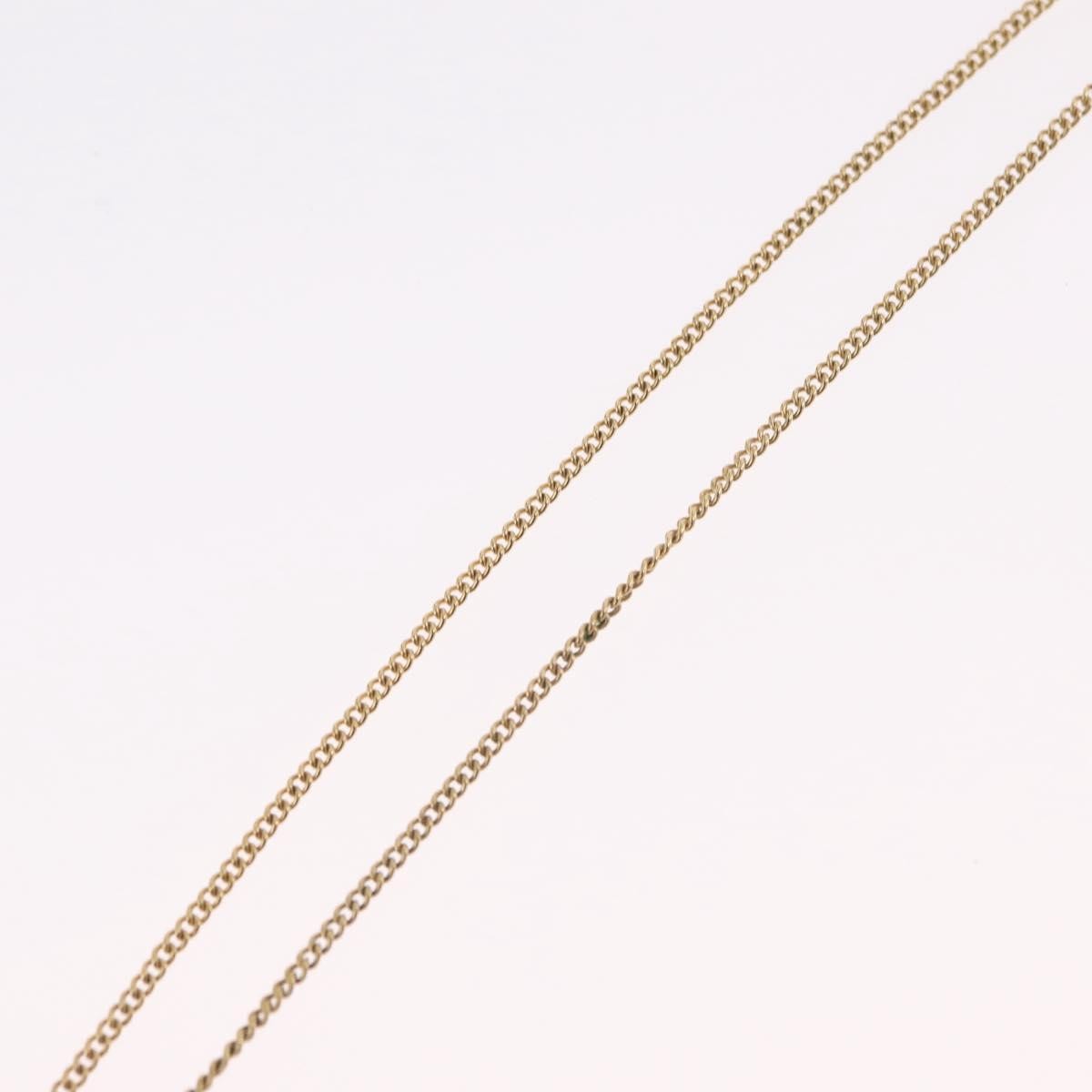 Christian Dior Round Logo Pendant Metal with Crystal, Gold, Metal, Necklace