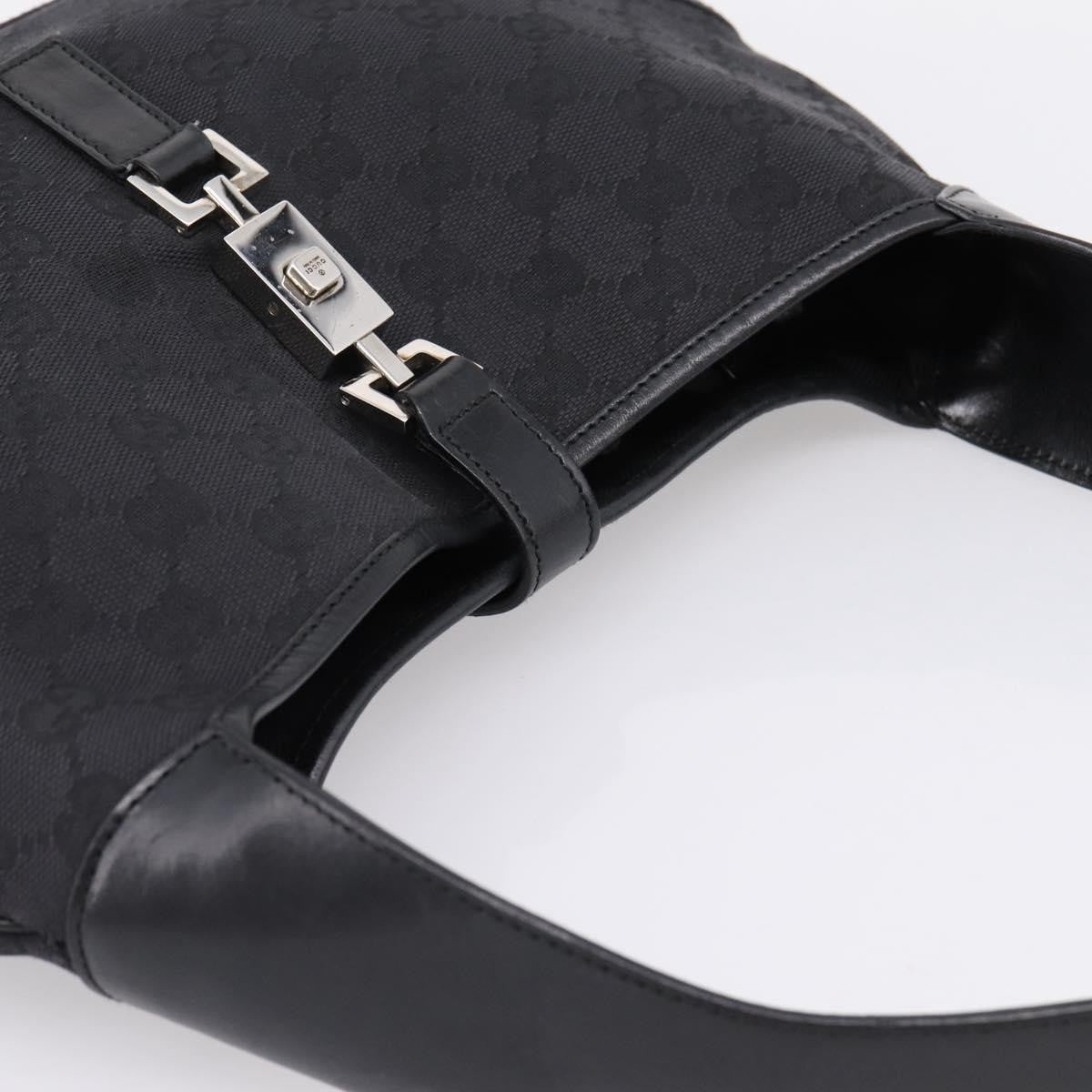 Gucci Jackie O Hobo GG Canvas with Leather, Black, Canvas, Shoulder Bag