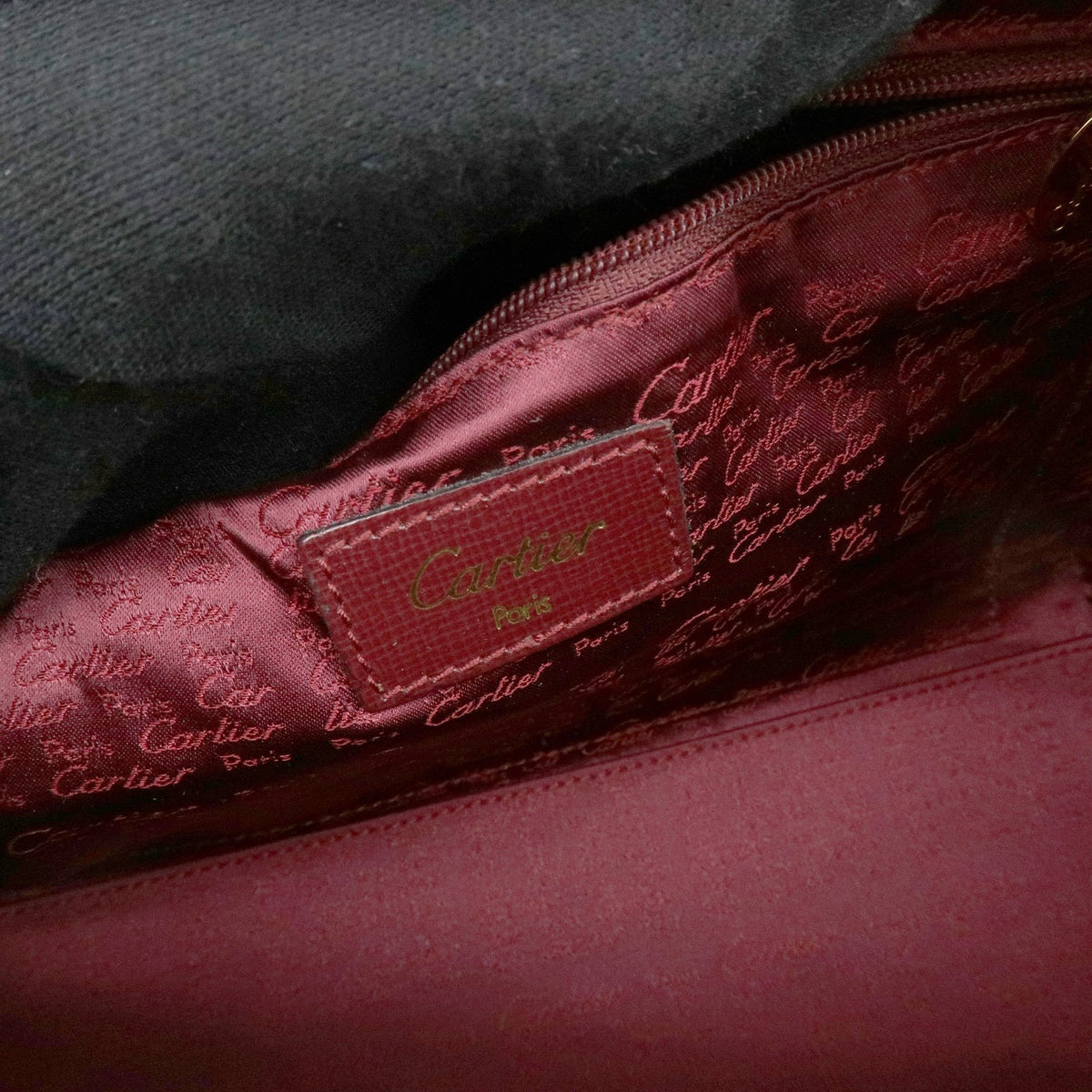 Cartier Must de Cartier Boston Leather, Burgundy, Leather, Travel Bag