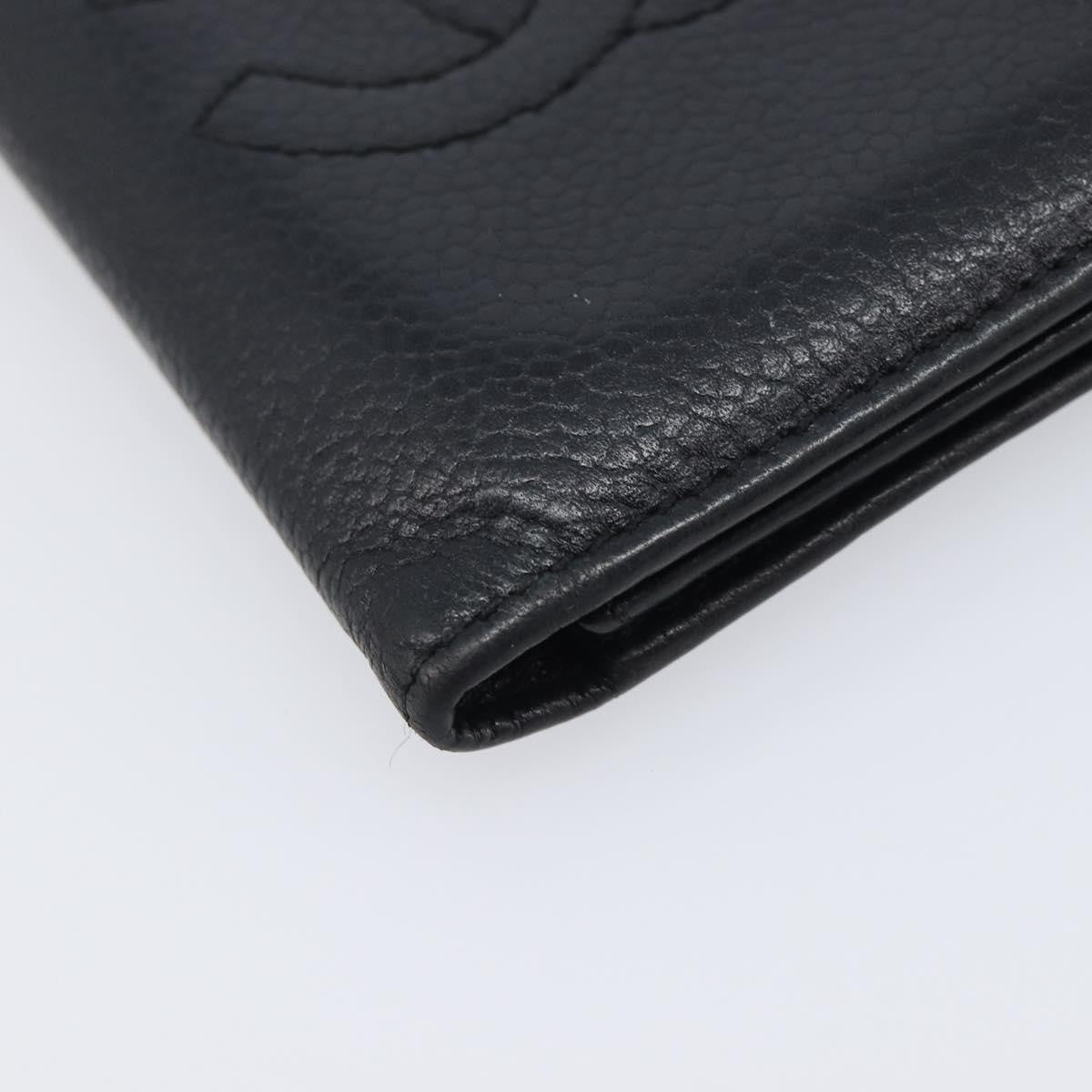 Chanel Timeless Bifold Card Case Caviar, Black, Leather, Card Holder
